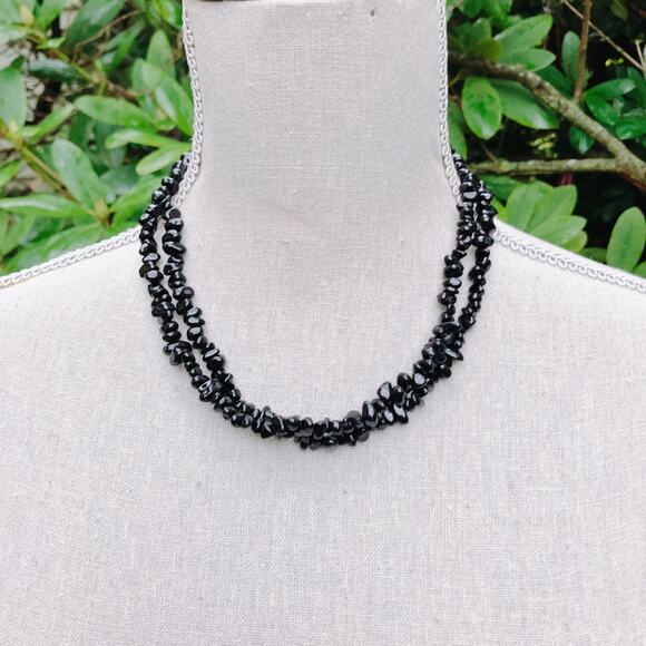 VTG Signed Jay King DTR Sterling Silver Black Onyx Double Strand Necklace 925 - Picture 5 of 12
